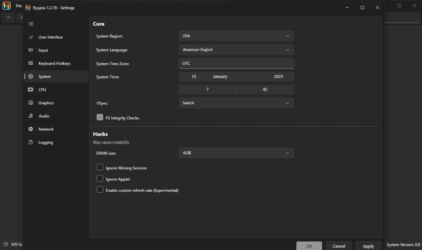Renderer selection with resolution scale and vsync options